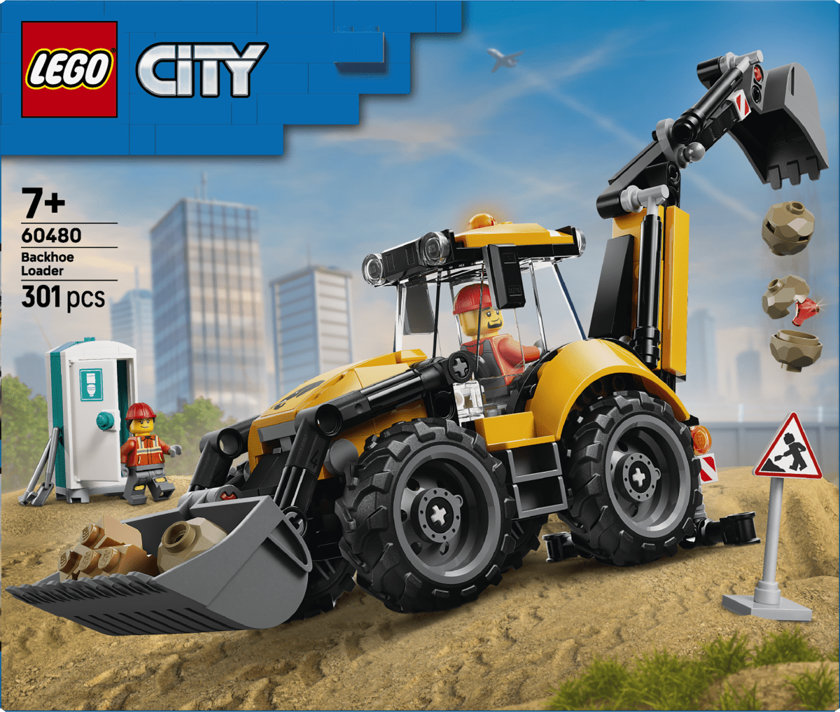 LEGO® City Yellow Backhoe Loader - Construction Toy 60480 - Phillips Hobbies
