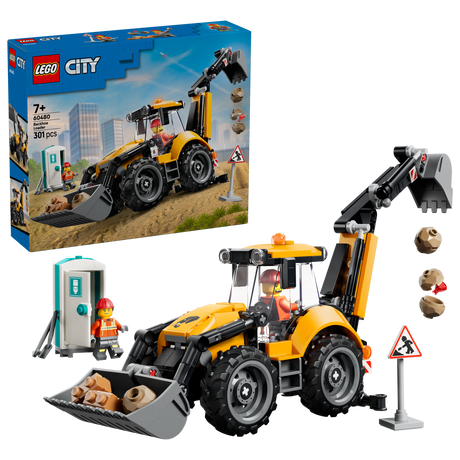 LEGO® City Yellow Backhoe Loader - Construction Toy 60480 - Phillips Hobbies