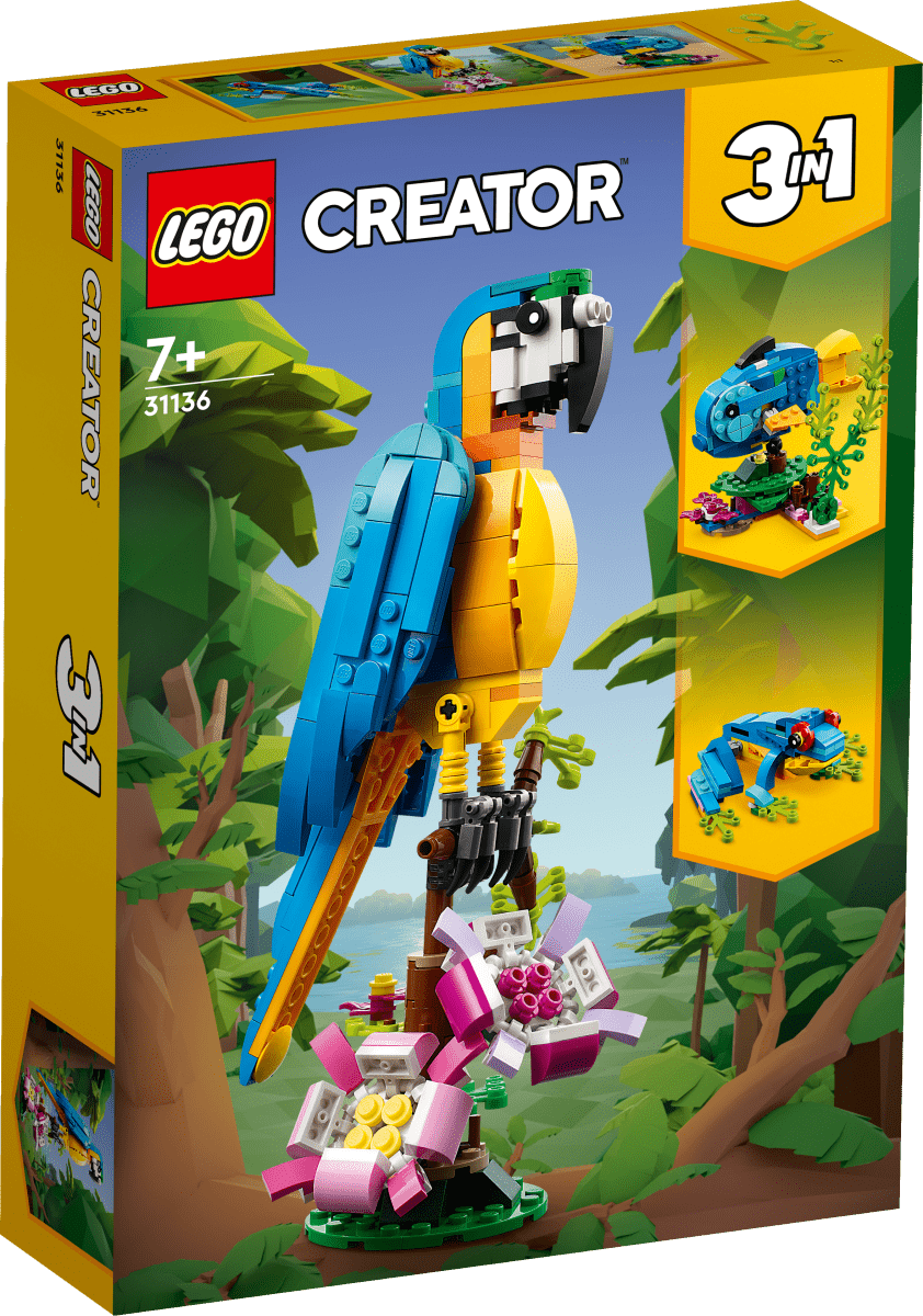 LEGO Creator 3 in 1 Exotic Parrot Animals Building Toy 31136 - Phillips Hobbies