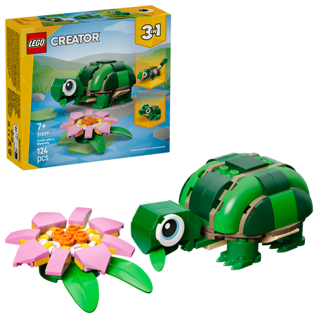 LEGO® Creator 3 in 1 Turtle with a Water Lily Flower 31377 - Phillips Hobbies