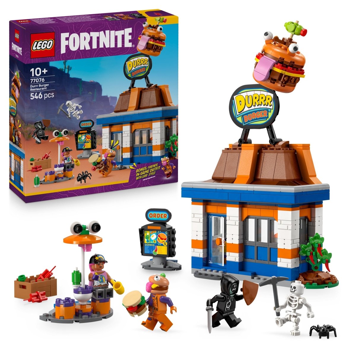 LEGO Fortnite Durrr Burger Restaurant Building Toy Set 77076 - Phillips Hobbies