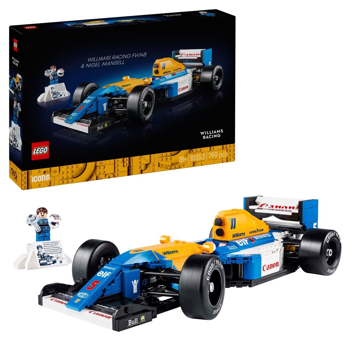 LEGO® Icons Williams Racing FW14B & Nigel Mansell Home Office Desk Decor 10353 - Phillips Hobbies
