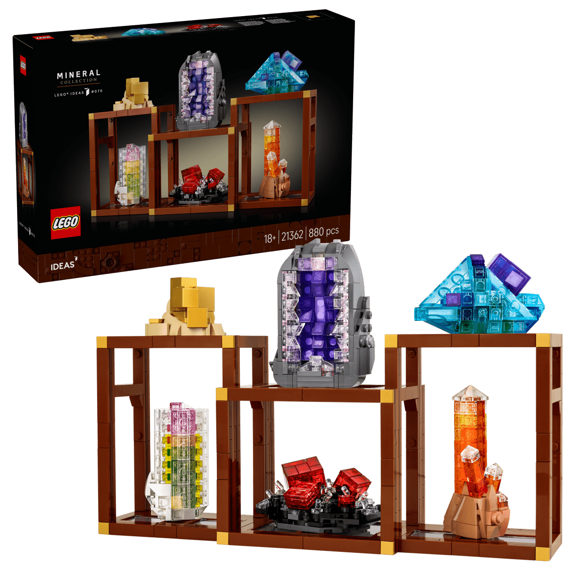 LEGO® Ideas Mineral Collection, Crystal Display Shelves, Living Room Decor 21362 - Phillips Hobbies