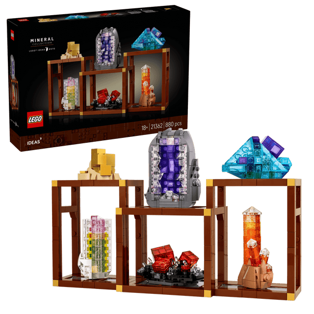 LEGO® Ideas Mineral Collection, Crystal Display Shelves, Living Room Decor 21362 - Phillips Hobbies