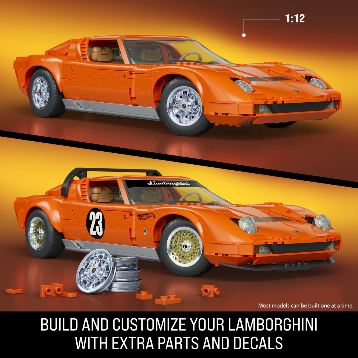 Mattel Brick Shop Hot Wheels '71 Lamborghini Miura P400 SV Building Toy Kit - Phillips Hobbies