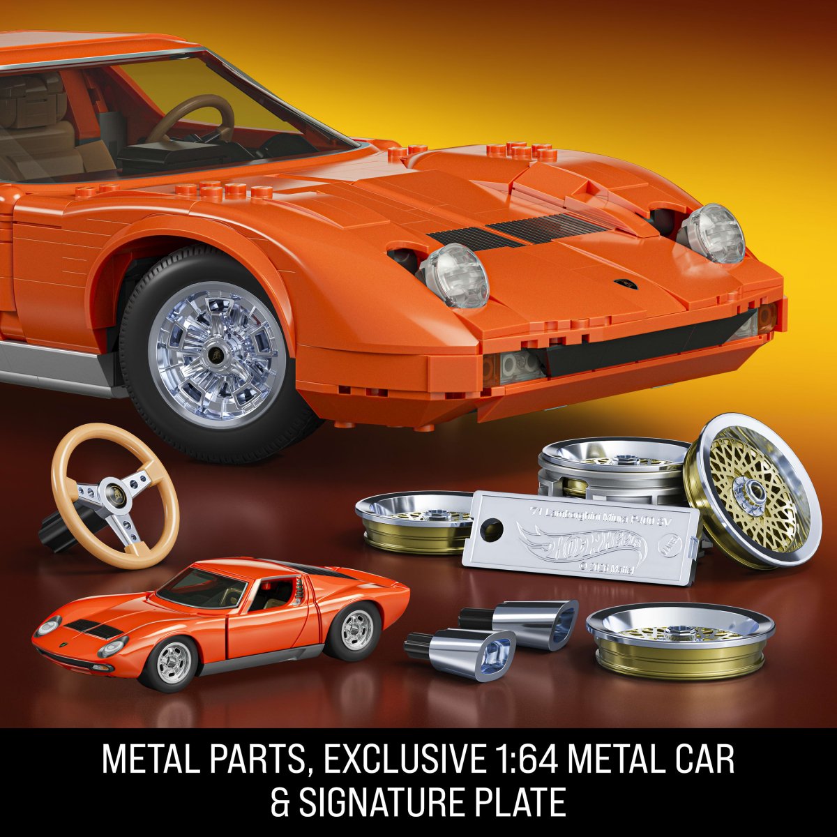 Mattel Brick Shop Hot Wheels '71 Lamborghini Miura P400 SV Building Toy Kit - Phillips Hobbies