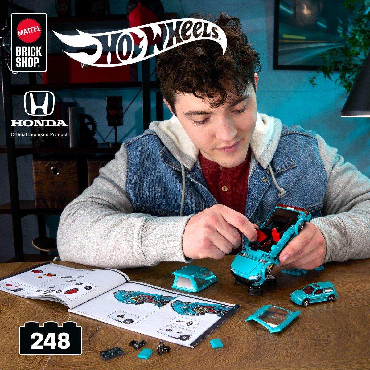 Mattel Brick Shop™ Hot Wheels® Custom '90 Honda Civic EF Building Set - Speed Series - Phillips Hobbies