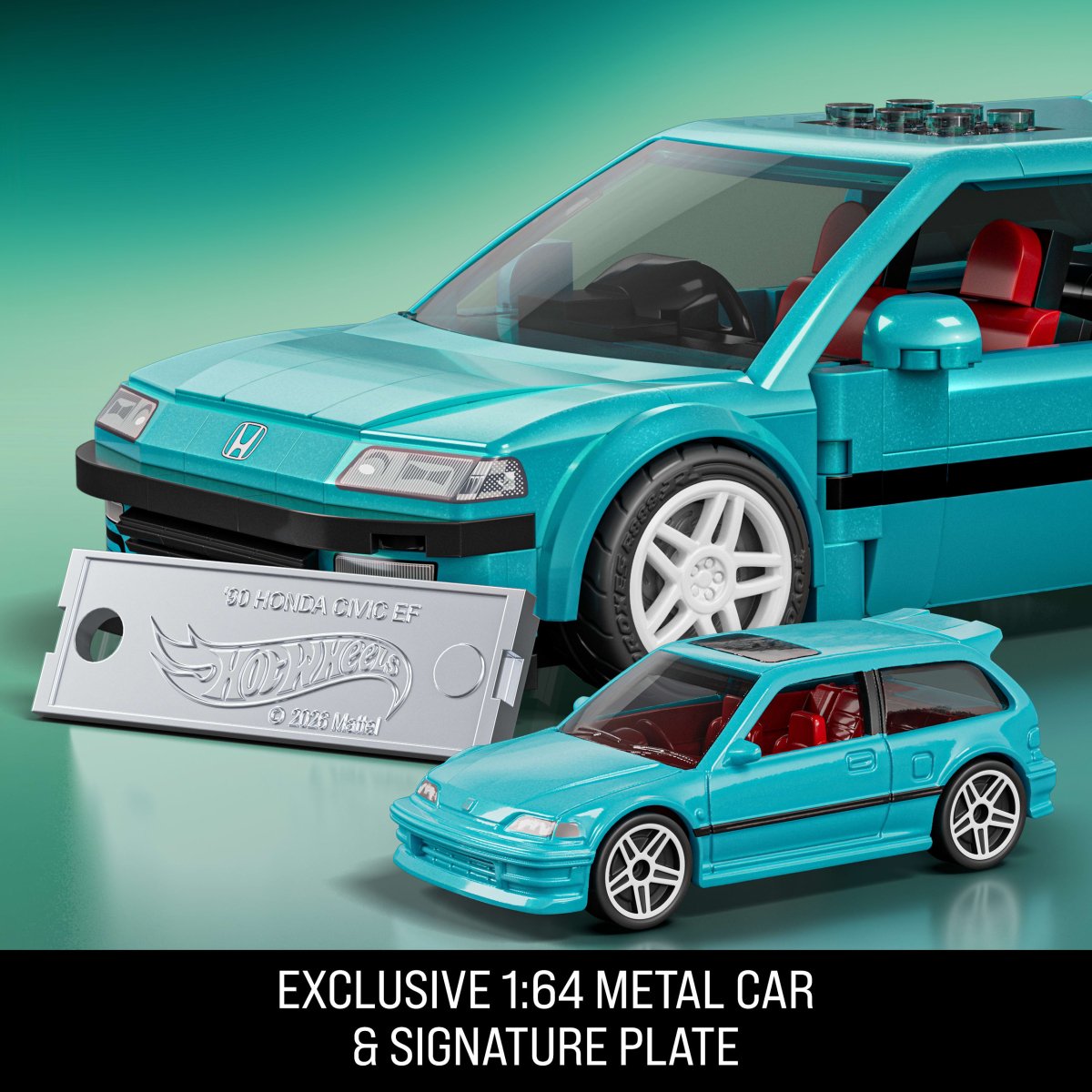 Mattel Brick Shop™ Hot Wheels® Custom '90 Honda Civic EF Building Set - Speed Series - Phillips Hobbies