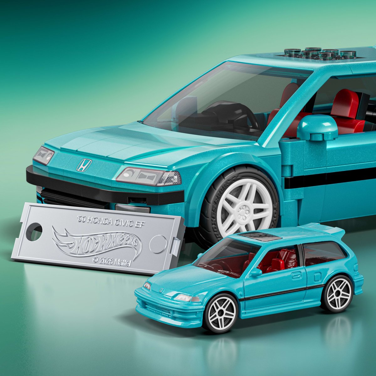 Mattel Brick Shop™ Hot Wheels® Custom '90 Honda Civic EF Building Set - Speed Series - Phillips Hobbies
