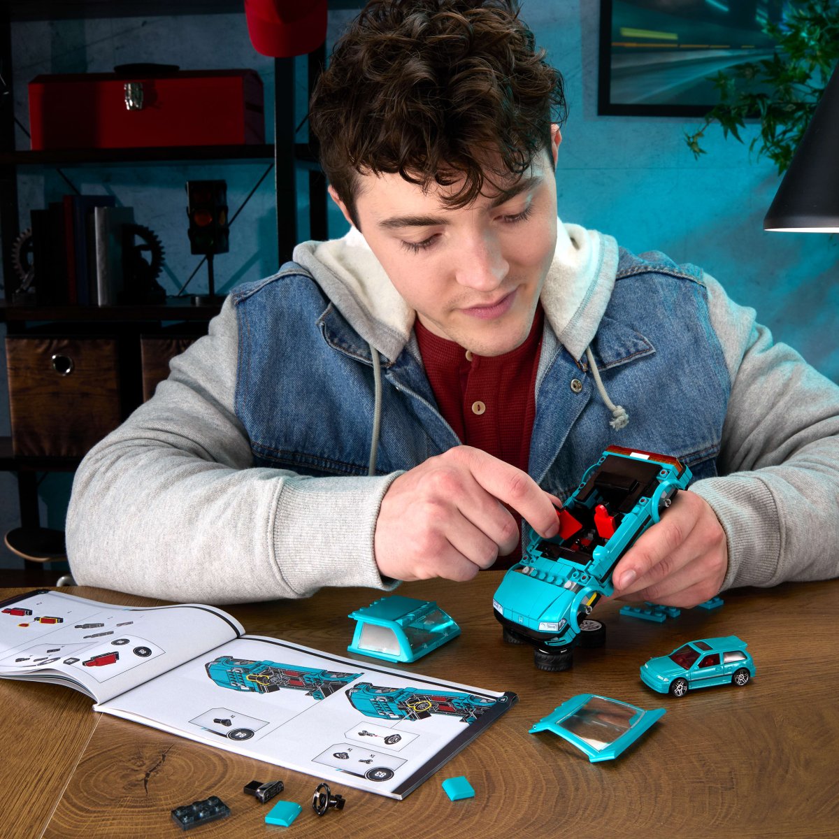 Mattel Brick Shop™ Hot Wheels® Custom '90 Honda Civic EF Building Set - Speed Series - Phillips Hobbies