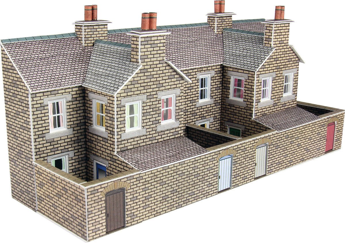 Metcalfe Low Relief Stone Terraced House Backs Card Kit - N Gauge - Phillips Hobbies