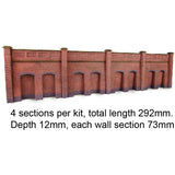 Metcalfe PN145 Retaining Wall in Red Brick Card Kit - N Gauge - Phillips Hobbies