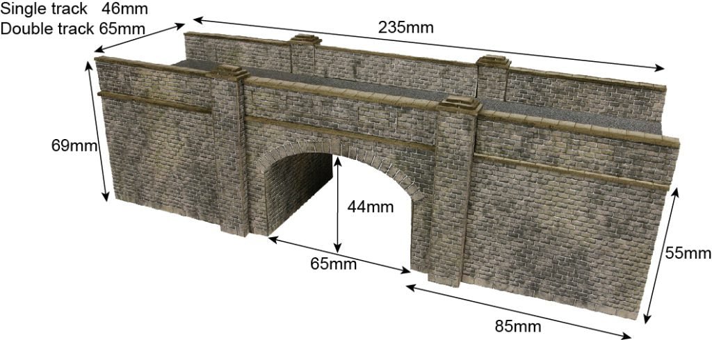 Metcalfe PN147 Railway Bridge in Stone Card Kit - N Gauge - Phillips Hobbies