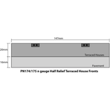 Metcalfe PN175 Low Relief Stone Terraced House Fronts Card Kit - N Gauge - Phillips Hobbies