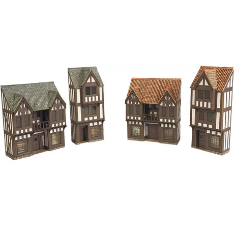 Metcalfe PN190 Low Relief Timber Framed Shops Card Kit - N Gauge - Phillips Hobbies