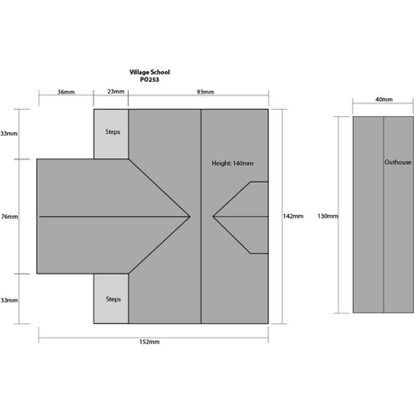 Metcalfe PO253 Village School Card Kit - OO Gauge - Phillips Hobbies
