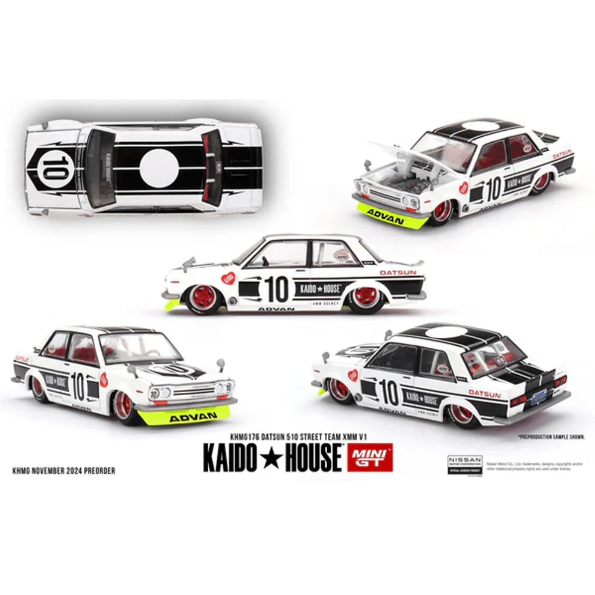 Mini GT Datsun 510 Street Team XMM V1 - 1:64 Scale Model - Phillips Hobbies