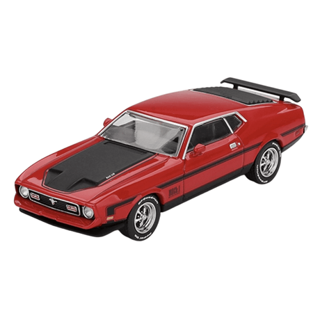 Mini GT Ford Mustang Mach1 1971 Race Red (LHD) Model Car - 1:64 Scale - Phillips Hobbies