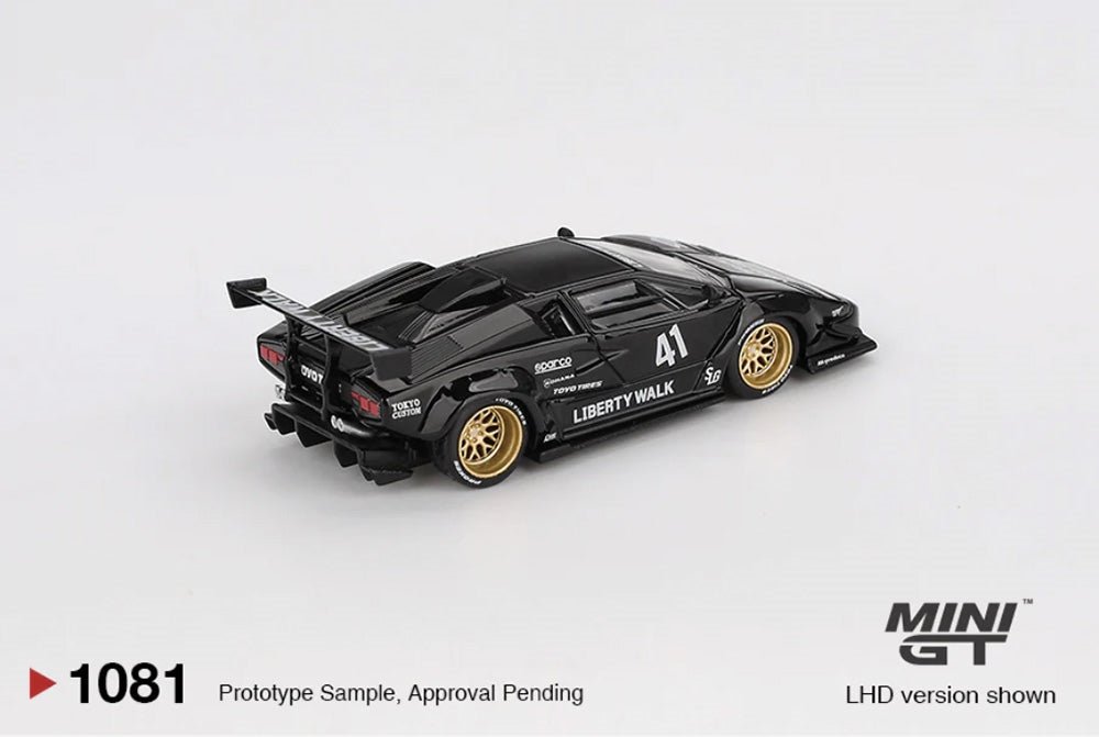 Mini GT Lamborghini Countach LB - Works Black (LHD) - 1:64 Scale - Phillips Hobbies