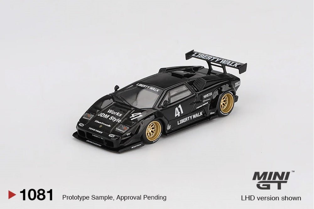 Mini GT Lamborghini Countach LB - Works Black (LHD) - 1:64 Scale - Phillips Hobbies