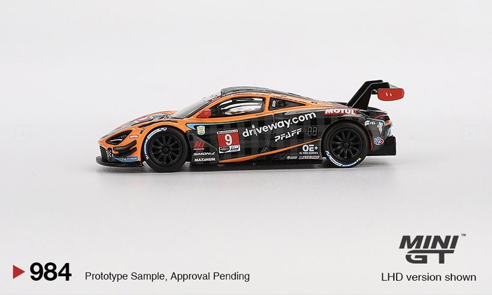 Mini GT McLaren 720S GT3 Evo Pfaff Motorsports 2024 IMSA Daytona 24 Hrs (LHD) - 1:64 Scale - Phillips Hobbies