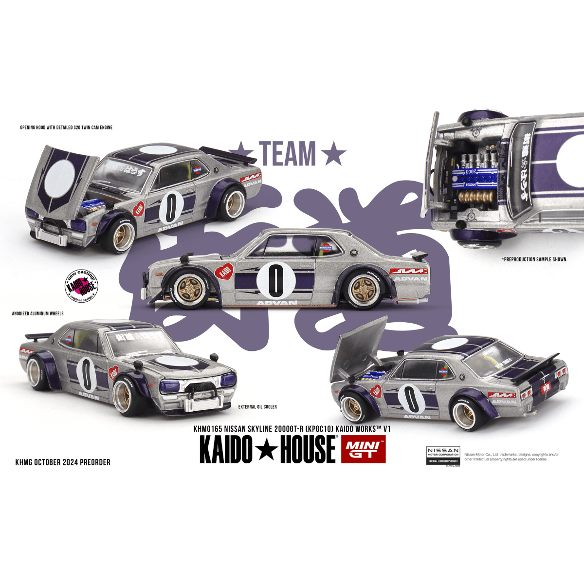 Mini GT Nissan Skyline 2000GT - R KPGC10 Kaido Works (New Casting) - 1:64 Scale - Phillips Hobbies