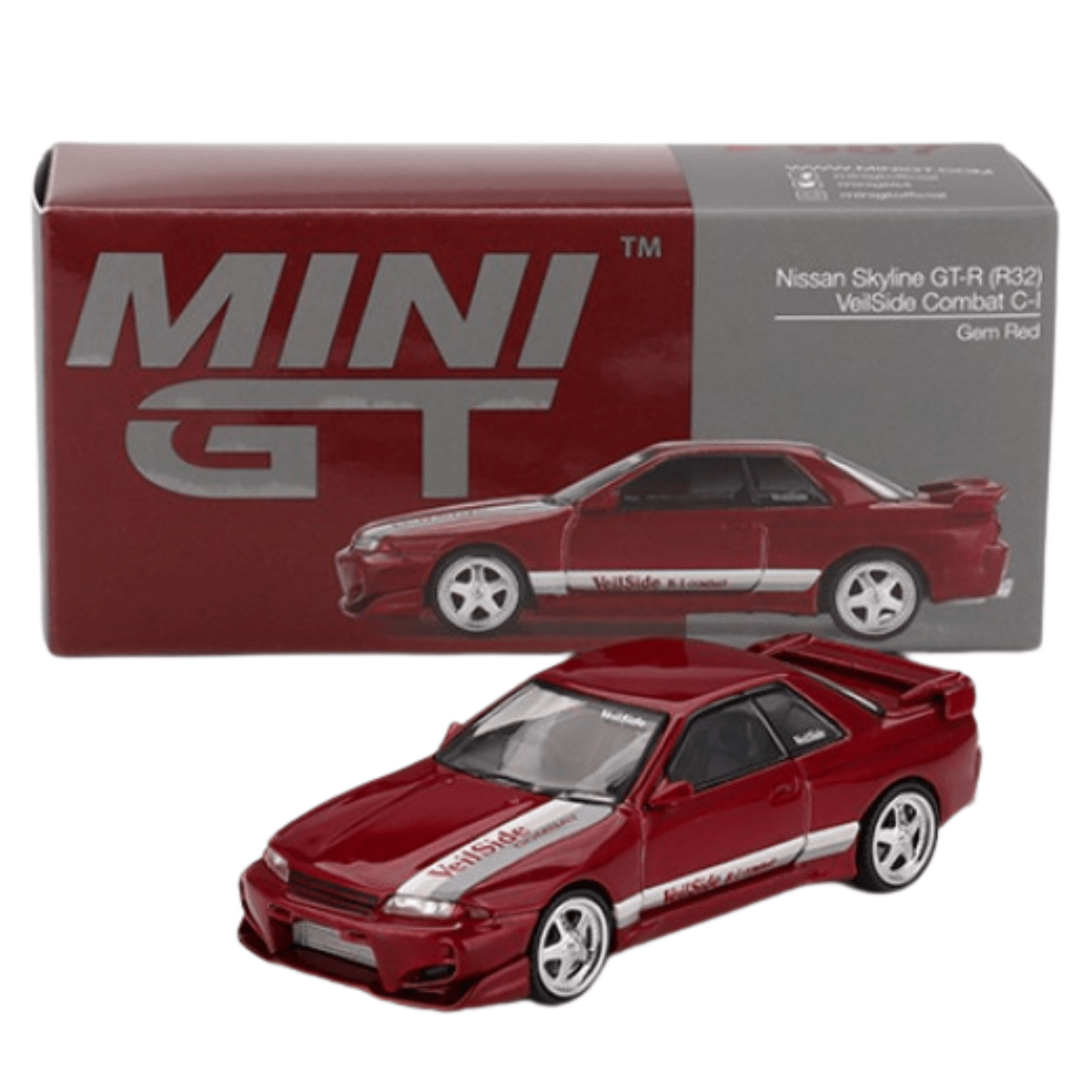 Mini GT Nissan Skyline GT - R (R32) Veilside Combat C - I Gem Red (RHD) - 1:64 Scale - Phillips Hobbies