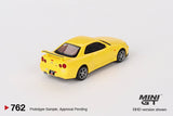 Mini GT Nissan Skyline GT - R (R34) V - Spec Lightning Yellow (RHD) - 1:64 Scale - Phillips Hobbies