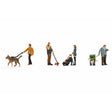 Noch 15471 Dog Walkers Figure Set x4 - OO/HO Gauge - Phillips Hobbies