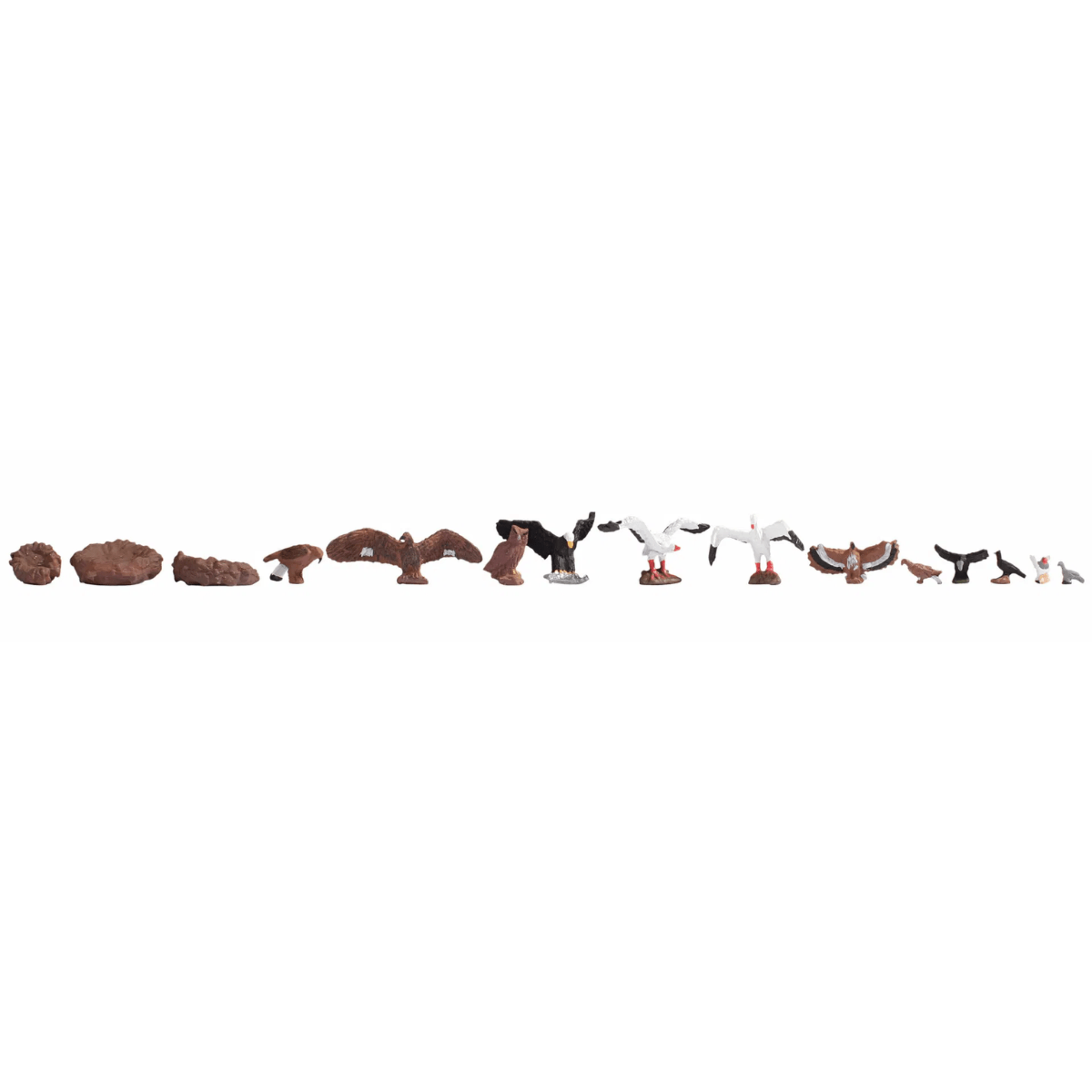 Noch Birds (12) and Nests (3) Figure Set - OO/HO Gauge - Phillips Hobbies