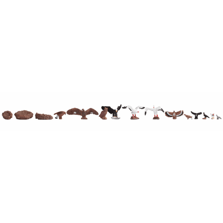 Noch Birds (12) and Nests (3) Figure Set - OO/HO Gauge - Phillips Hobbies