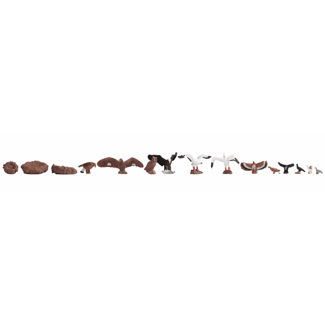 Noch Birds (12) and Nests (3) Figure Set - OO/HO Gauge - Phillips Hobbies