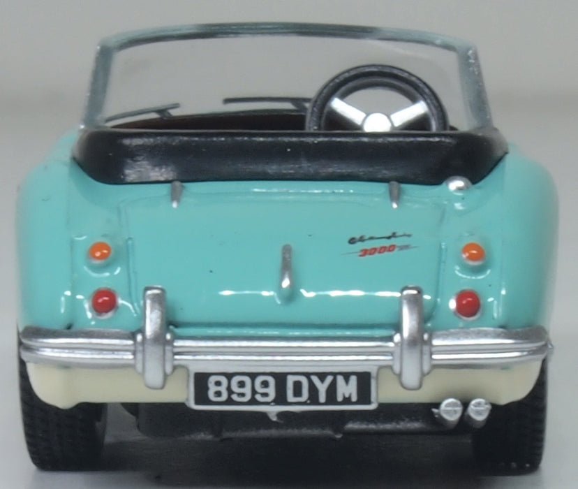 Oxford Diecast 76AH3007 Austin Healey 3000 Florida Green/Ivory White - 1:76 Scale - Phillips Hobbies