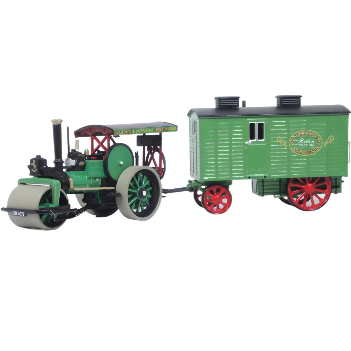 Oxford Diecast 76APR004 Fred Dibnah Aveling & Porter Road Roller (Betsy) & Wagon - Phillips Hobbies