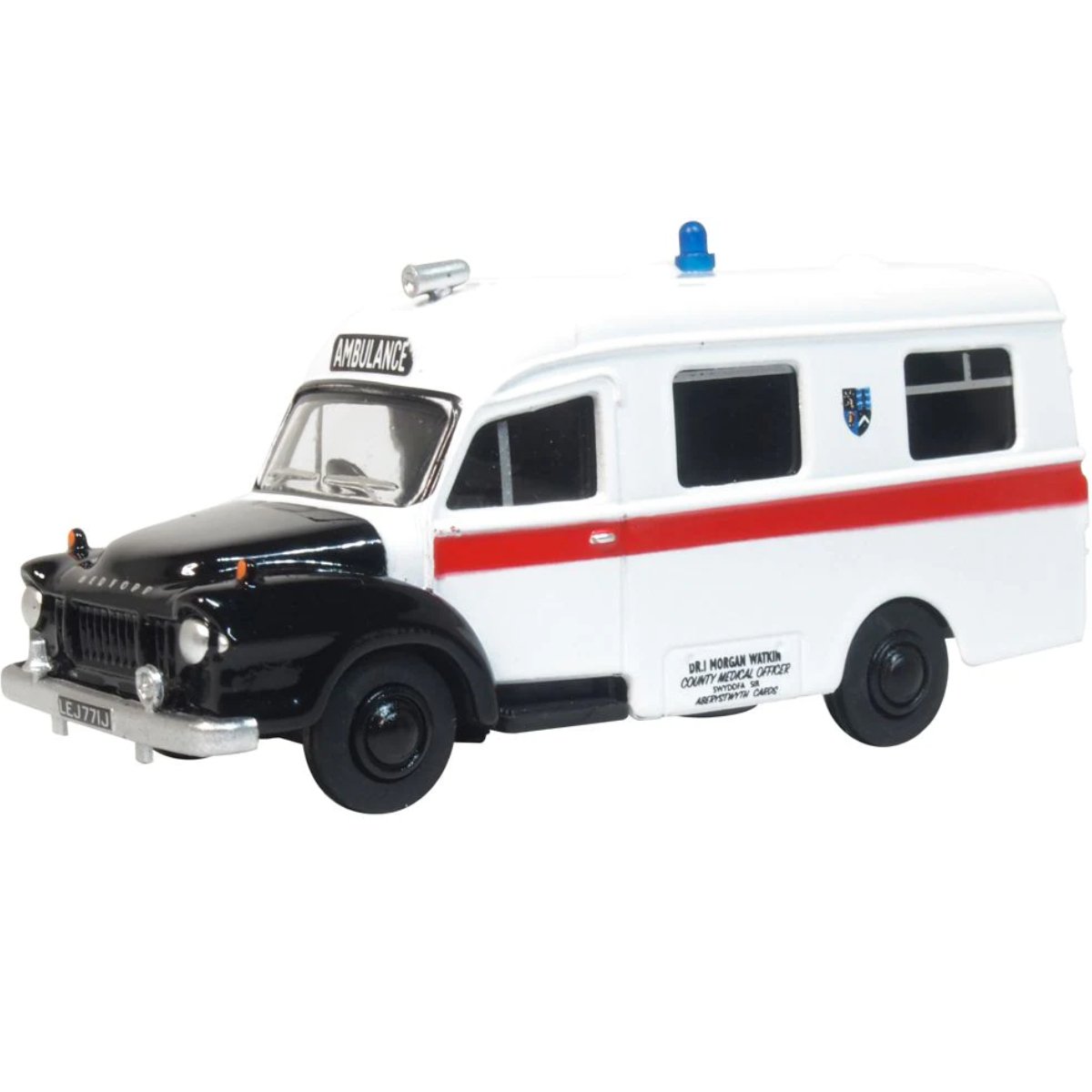 Oxford Diecast 76BED008 Aberystwyth Bedford J1 Ambulance - Phillips Hobbies