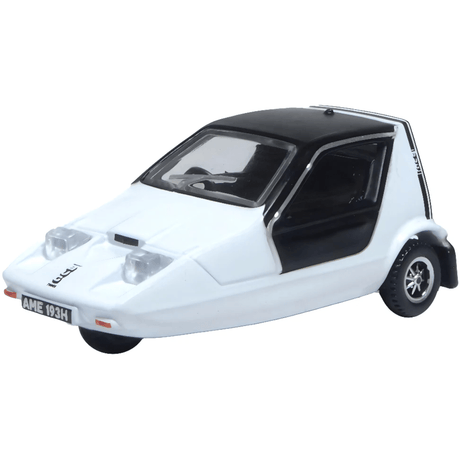 Oxford Diecast 76BUG002 Bond Bug White - 1:76 Scale Model - Phillips Hobbies