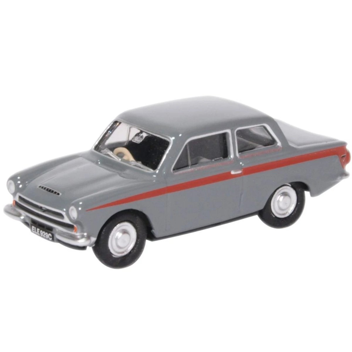 Oxford Diecast 76COR1008 Ford Cortina MKI Lombard Grey/Red - Phillips Hobbies