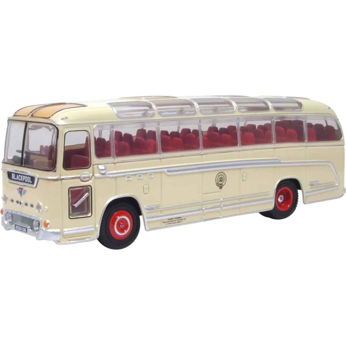 1:76 Scale Model Bus - Oxford Diecast 76DB001 Duple Britannia Wallace Arnold