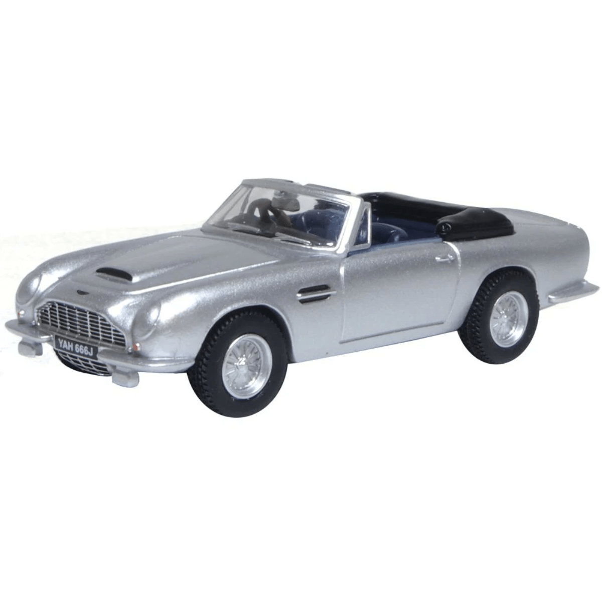Oxford Diecast 76DB6002 Aston Martin DB6 MkII Volante Silver Birch - 1:76 Scale - Phillips Hobbies
