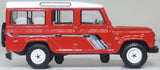 Oxford Diecast 76DEF018 Land Rover Defender LWB St. Wagon Masai Red - 1:76 Scale - Phillips Hobbies