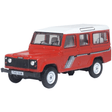 Oxford Diecast 76DEF018 Land Rover Defender LWB St. Wagon Masai Red - 1:76 Scale - Phillips Hobbies