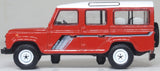 Oxford Diecast 76DEF018 Land Rover Defender LWB St. Wagon Masai Red - 1:76 Scale - Phillips Hobbies