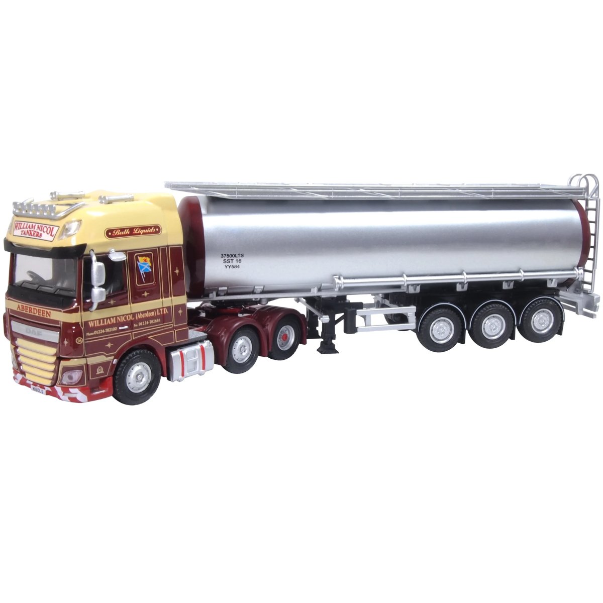 Oxford Diecast 76DXF006 DAF XF Euro 6 Cylindrical Tanker William Nicol - Phillips Hobbies