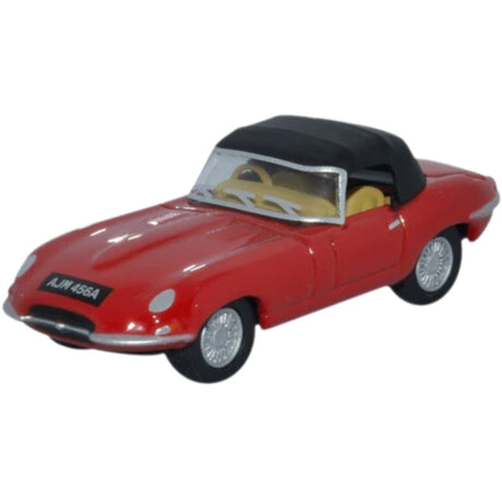 Oxford Diecast 76ETYP011 Jaguar E Type DHC Closed Carmen Red - 1:76 Scale - Phillips Hobbies