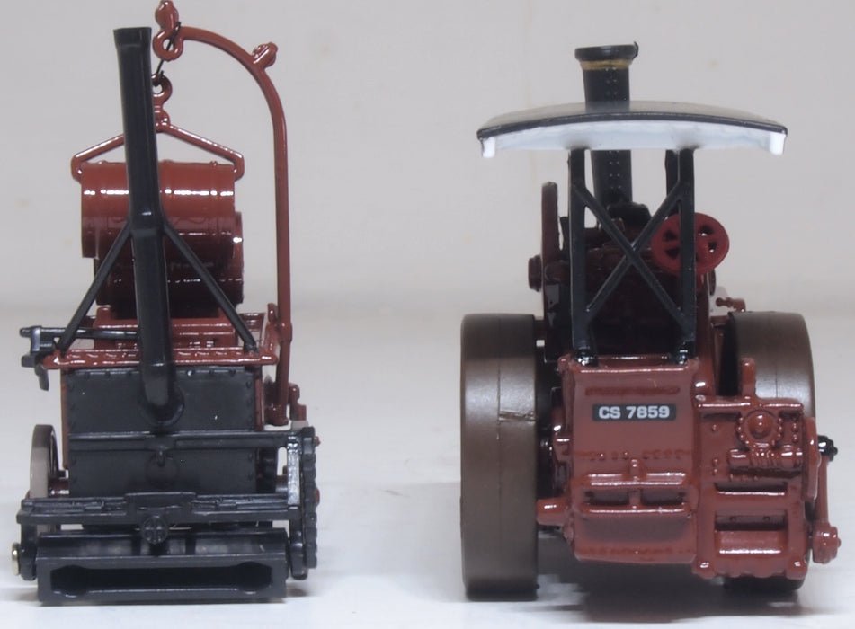 Oxford Diecast 76FSR007 Fowler Steam Roller & Coleman Flapper Covenanter/Ayr County Council - 1:76 Scale - Phillips Hobbies
