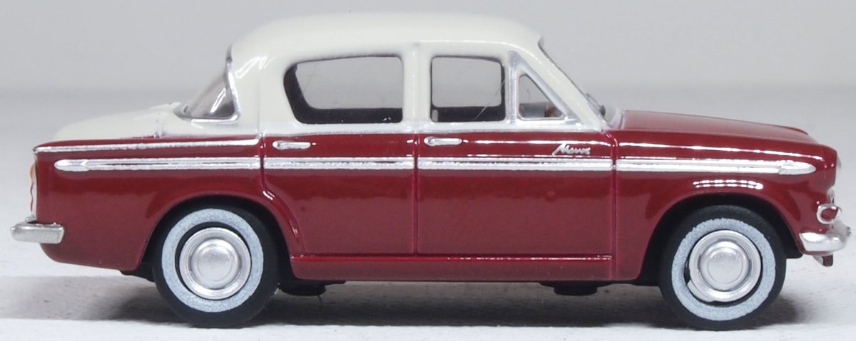 Oxford Diecast 76HM002 Hillman Minx MkIIIa Pippin Red/Pearl Grey - 1:76 Scale - Phillips Hobbies