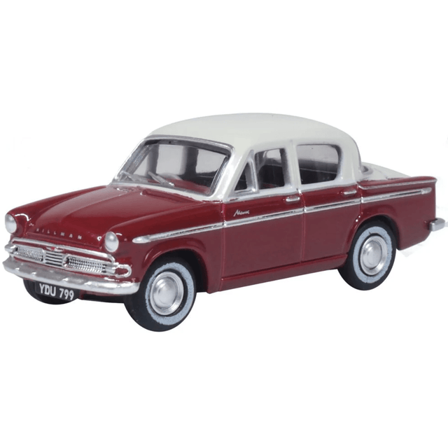 Oxford Diecast 76HM002 Hillman Minx MkIIIa Pippin Red/Pearl Grey - 1:76 Scale - Phillips Hobbies