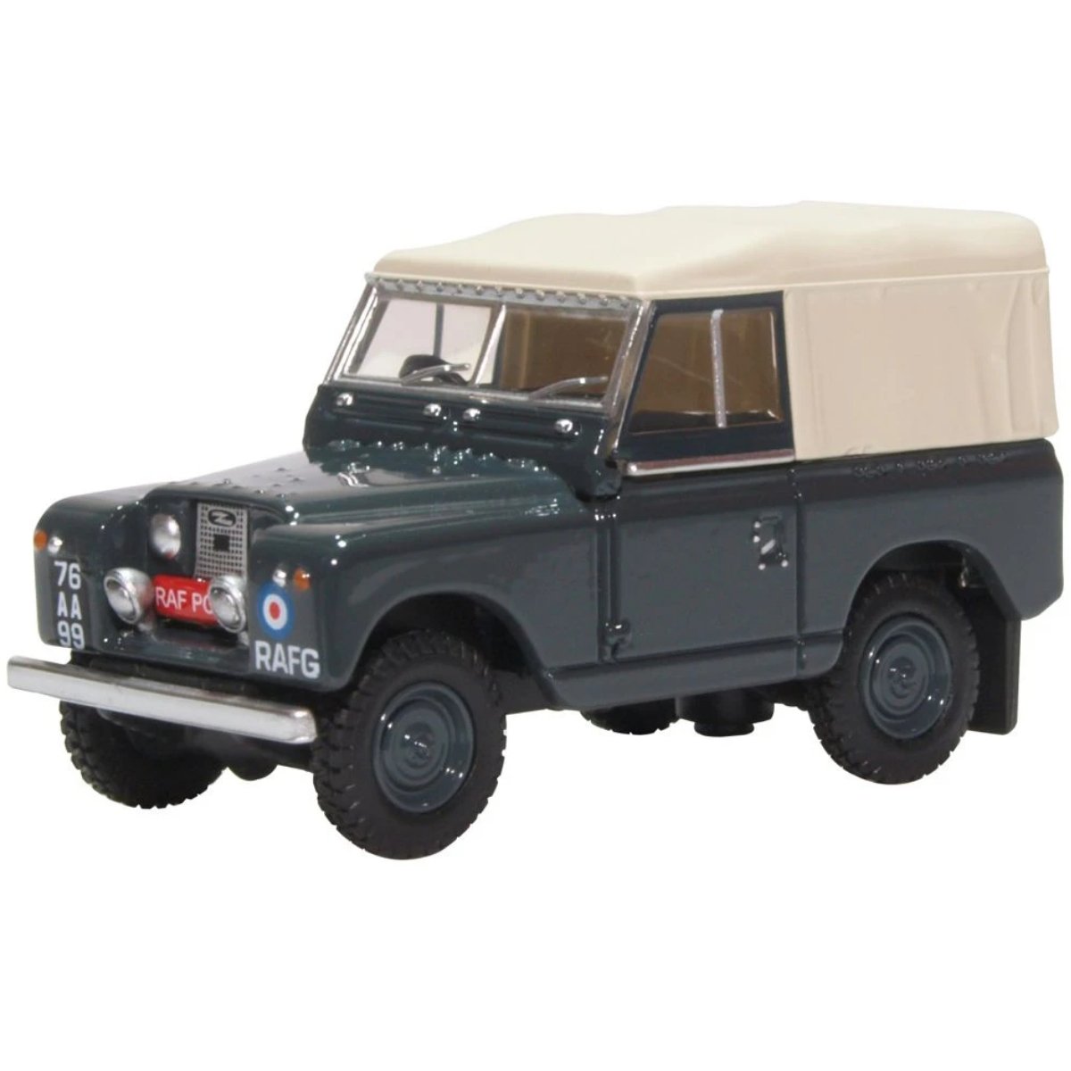 Oxford Diecast 76LR2S007 Land Rover Series II SWB Canvas RAF Police - Phillips Hobbies