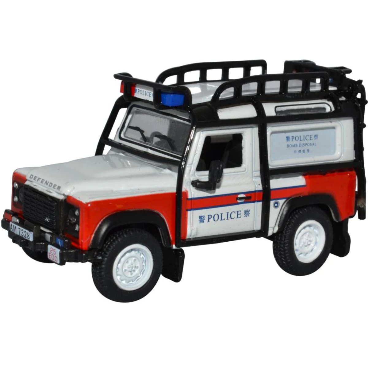 Oxford Diecast 76LRDF011 Land Rover Defender 90 Station Wagon Hong Kong Police - Phillips Hobbies