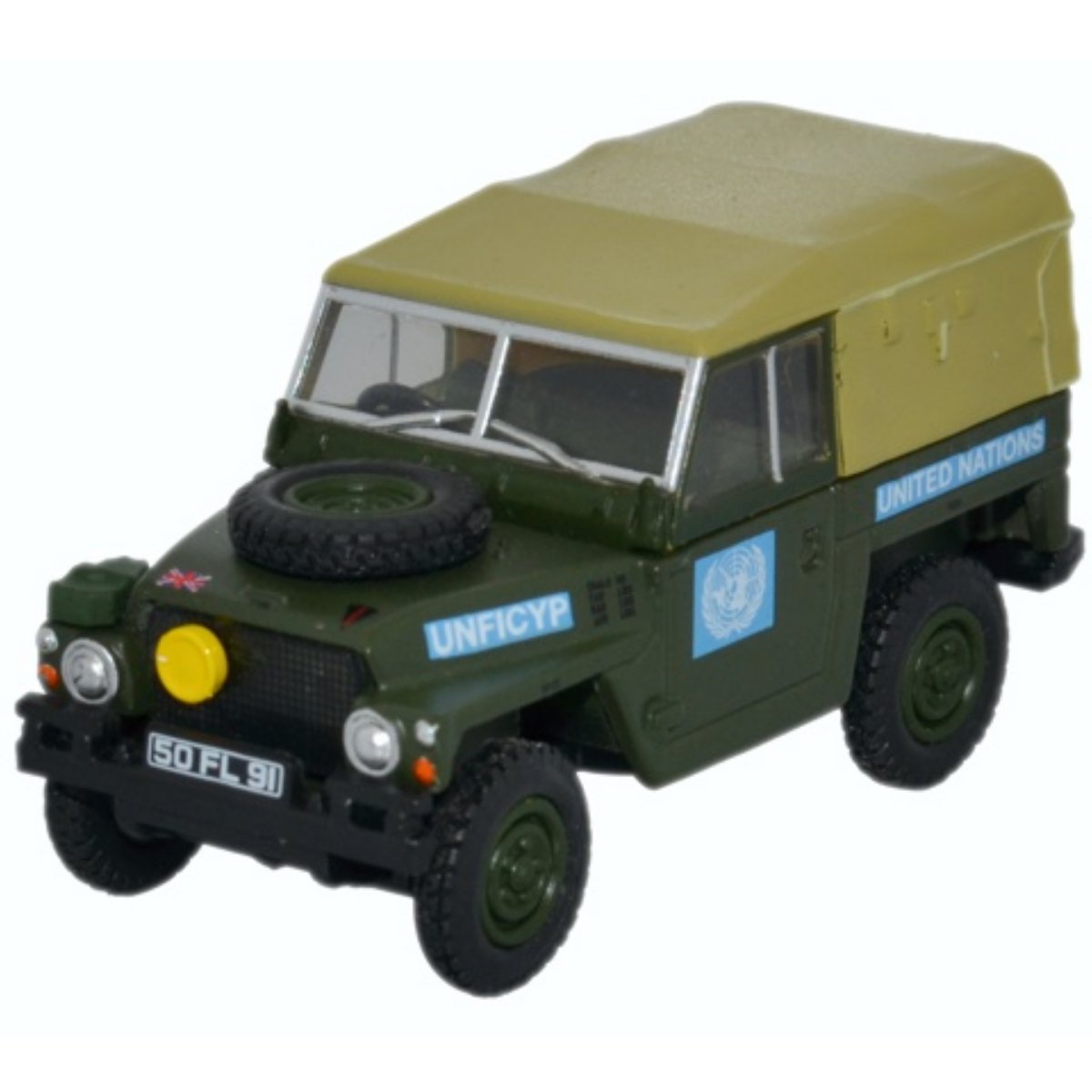 Oxford Diecast 76LRL001 Land Rover 1/2 Ton L/W - United Nations - Phillips Hobbies